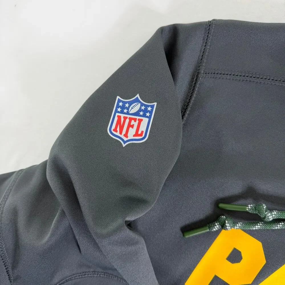 Nike Green Bay Packers Dri-Fit Hoodie Men's Large Dark Grey NFL Sweatshirt